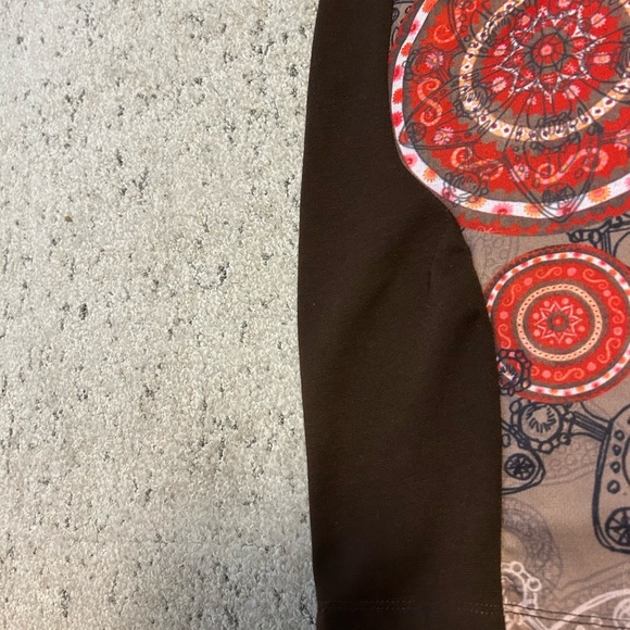 Smash! Size L fabric orange and brown side zipper shift - Picture 3 of 9